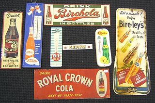 Eight tin advertising signs, 20th c., largest - 36