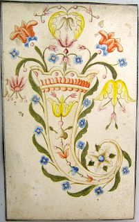 Watercolor and graphite on paper fraktur, 19th c.(
