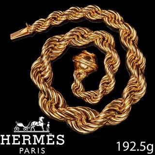 HERMES PARIS, MAGNIFICANT 18 CT. GOLD NECKLACE 