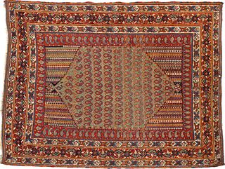 Afshar throw rug, ca. 1900, with a central medalli