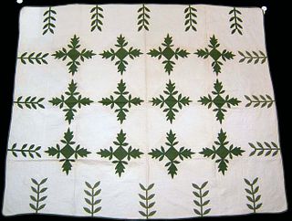 Ashland County, Ohio applique quilt, ca. 1860, wit