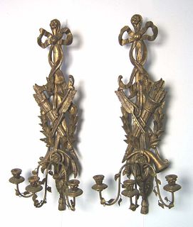 Pair of Federal style giltwood wall sconces, late9