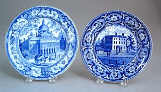 Historical blue plate of "Atheneum Boston", 6" dia