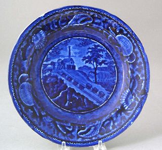 Historical blue plate with view of the Baltimore a