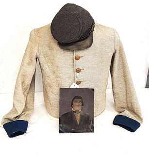Attic Found C.S. Confederate Jacket/Hat and Photo