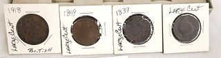 Estate Found Collection of (4) U.S. Early Large Cents