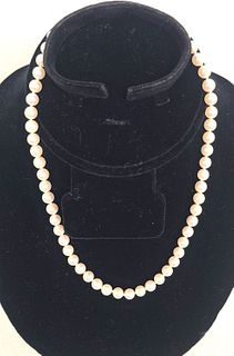Genuine 14K Gold, Ladies Cultured Pearl Necklace