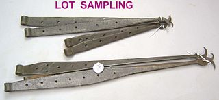 Nine pairs of New England wrought iron strap hinge
