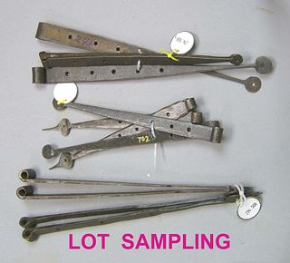 Approx. 23 pairs of wrought iron strap hinges, 18t