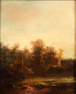 Emile Keymeulen 1878 oil on board Landscape
