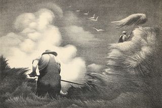Bernard Steffen 1937 AAA lithograph Haying