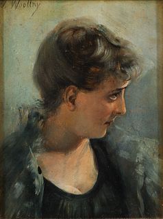 J. Woollny early 20th Century oil Portrait of a Woman 