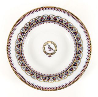 Set of Four 19th Century Murray Clan Crest Porcelain Bowls