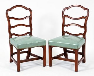 Pair of George III mahogany Ladder Back side chairs 