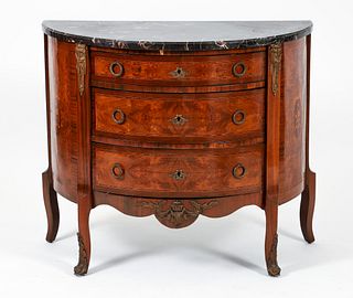 French Louis XVI Demilune Chest of Drawers