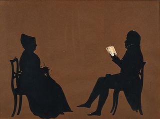 Auguste Edouart 1838 silhouette Domestic Scene Belfast