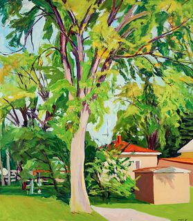 Stephen Hankin Backyard Tree 1981 Oil on Canvas