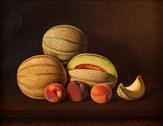 Austin Wooster 1901 Still Life Melons and Peaches