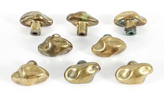 8 gilded brass P E Guerin Nugget Faucet Knobs