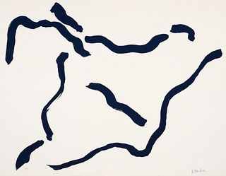 Ray Parker Untitled Navy Blue 1970s Signed Screenprint