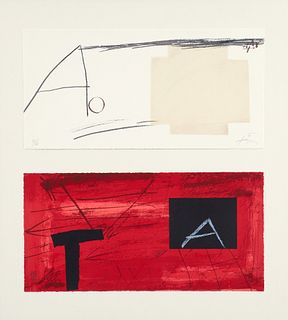 2 Antoni Tapies 1976 Untitled original lithographs