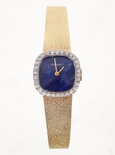 Ladies 14K Longines Lapis Diamond Wristwatch