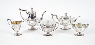 Gorham Plymouth 5pc Sterling Silver Tea and Coffee Set