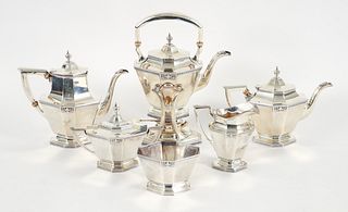 6 piece Gorham Lansdowne Sterling Silver Tea Set 114ozt