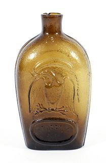 Blown Molded Glass Stoddard Eagle Flask 