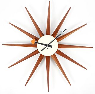 George Nelson Style Oversize Spike Clock