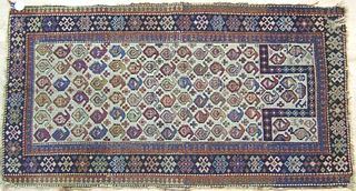 Caucasian prayer rug, ca. 1910, with overall boteh