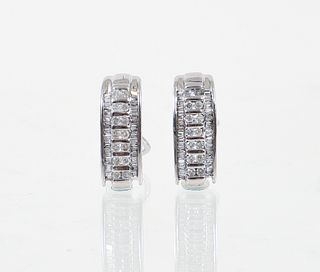 14K Diamond Loop Earrings