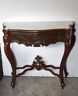 ANTIQUE MARBLE TOP ENTRY TABLE