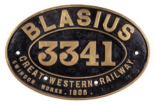 GWR Brass Combine Worksplate BLASIUS 3341 4-4-0 Bulldog Class