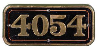 GWR Brass Cabside Numberplate 4054 ex PRINCESS CHARLOTTE 4-6-0