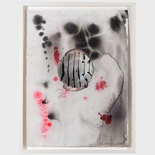 Sterling Ruby (b. 1972): Plate on Marbelized Paper 2