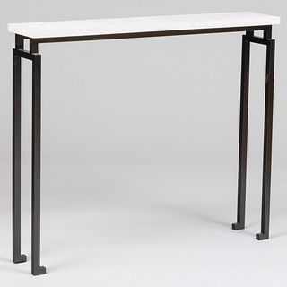 Christopher Knight Contemporary Steel and Marble Console Table