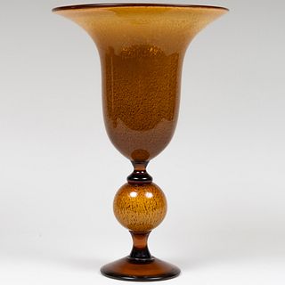 Murano Internally Decorated Glass Urn Form Vase