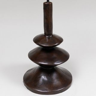 Giacometti Style Patinated-Metal Table Lamp
