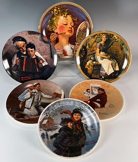 6 NORMAN ROCKWELL KNOWLES COLLECTOR PLATES WITH COAS