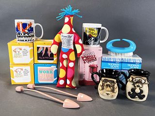 ASSEMBLED COLLECTIBLE LOT MUGS, CANDLE KIT
