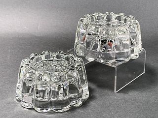 PAIR GLASS CANDLESTICK HOLDERS