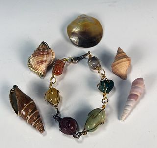 AGATE BRACELET AND SHELLS JEWELRY