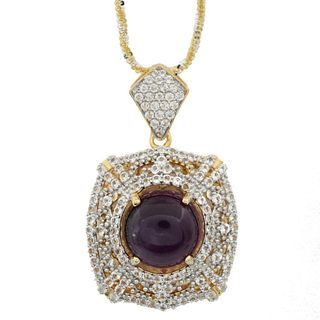 11.92ct Amethyst and 2.26ctw Sapphire Pendant/Necklace