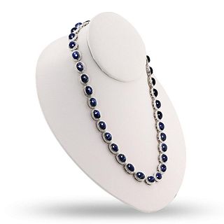 116.22ctw Blue Sapphire and 0.26ctw Diamond Necklace