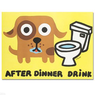 After Dinner Drink Limited Edition Lithograph by Todd Goldman, Numbered and Hand Signed with Certificate of Authenticity.
