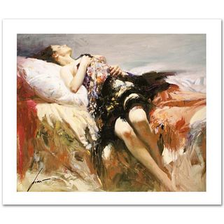 Pino (1939-2010), "Sensuality" Limited Edition on Canvas, Numbered and Hand Signed with Certificate of Authenticity.