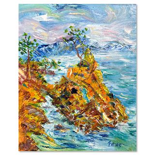 Elliot Fallas, "Big Sur Cypress" Original Oil Painting on Canvas, Hand Signed with Letter of Authenticity.