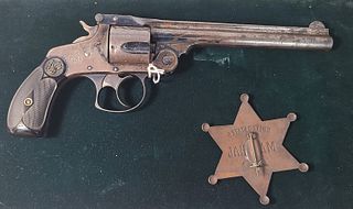Extremely Rare 1872 US Marshall Antique Smith/Wesson Pistol With badge