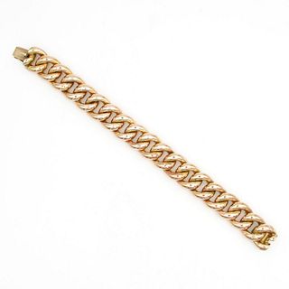 Vintage circa 1940’s 14K rose gold curb link bracelet.